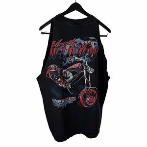 Vintage 2000s American Chopper Black Widow Motorcycles Cut Off Shirt Size XL